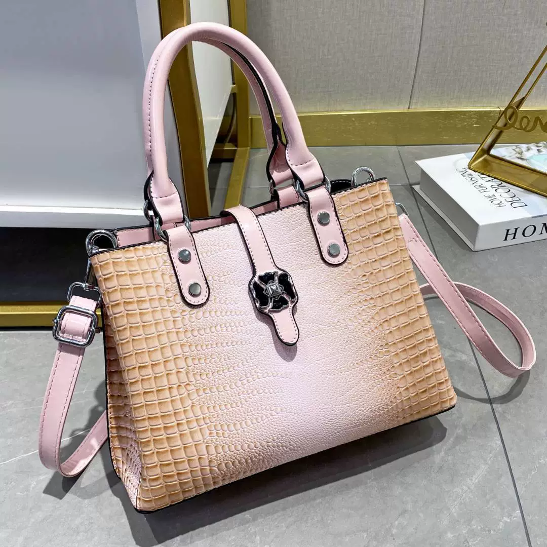 Capacious one-shoulder bag, crocodile print, 2023 collection
