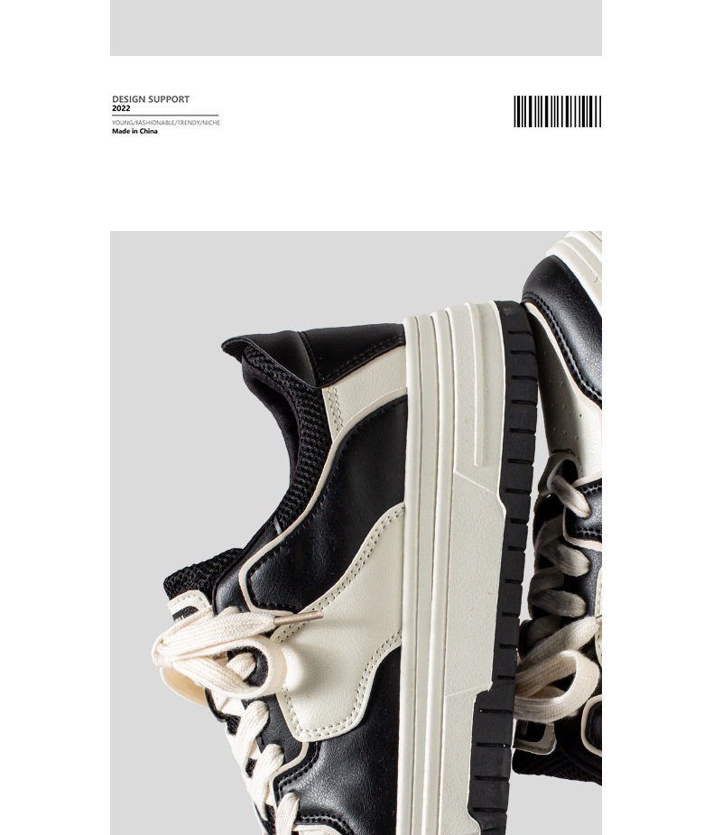 Meiretu 2024 celebrità di Internet Instagram tendenza versatile studente di nicchia sneakers stile americano in bianco e nero spesse_voghion.com