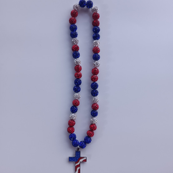 8 10mmAB软陶泥香巴拉珠子竞技弹力线棒球钻球项链嘻哈粉白d6342