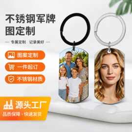 不锈钢军牌钥匙扣彩色图片黑色图片可定制工厂直销钥匙扣钥匙圈