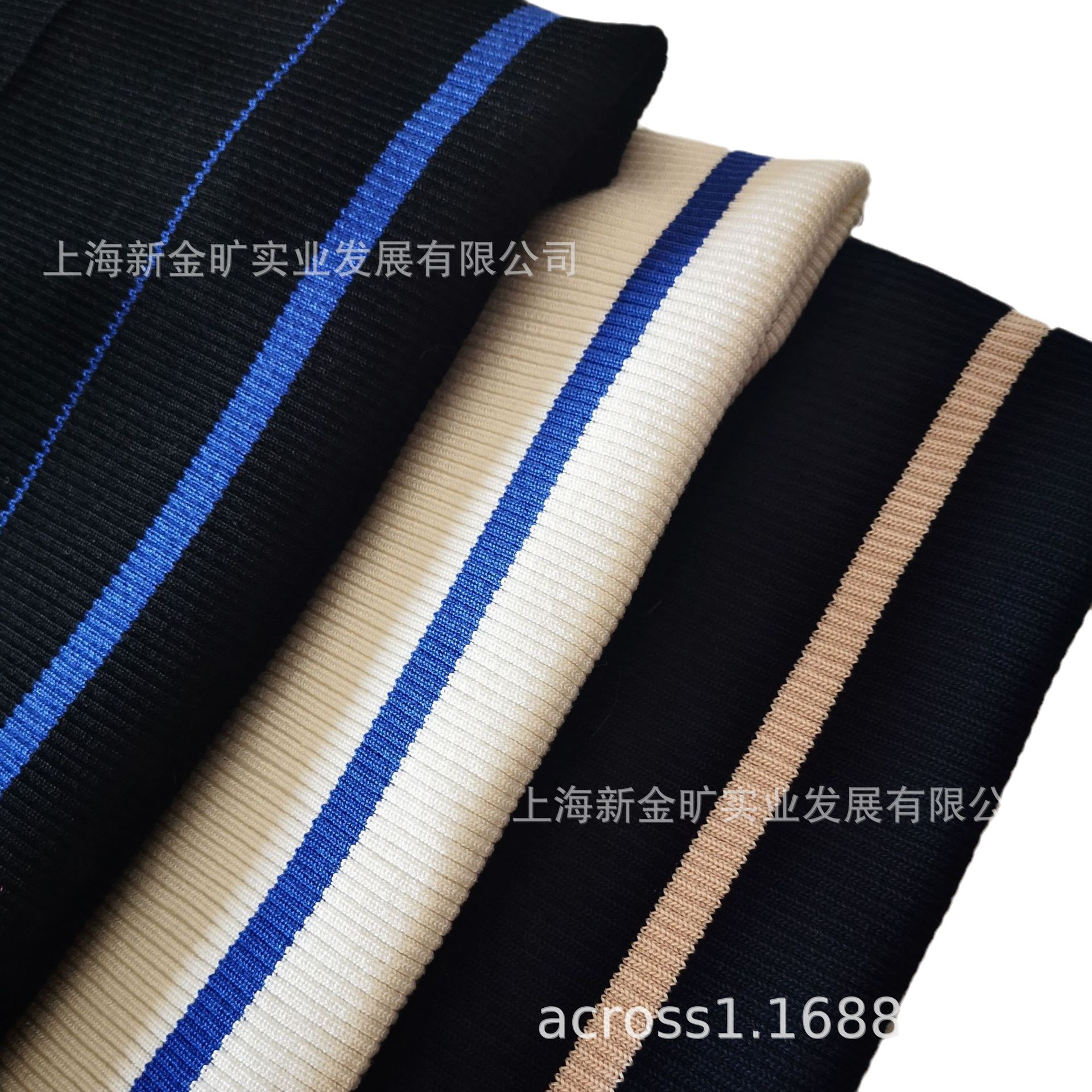 新金旷针织面料色织彩条横机罗纹布服装袖口领口下摆螺纹
