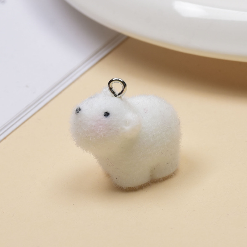 植毛ペンダント漫画ミニ小動物樹脂 DIY ペンダント携帯電話チェーンキーホルダージュエリーアクセサリー材料|undefined
