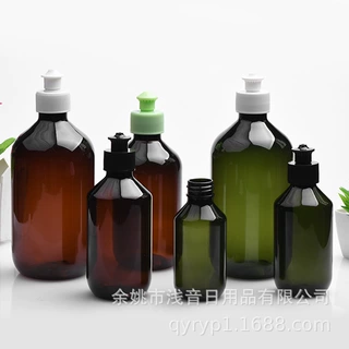 500ml毫升细脖pet 28牙手拉盖瓶 洗发水沐浴露