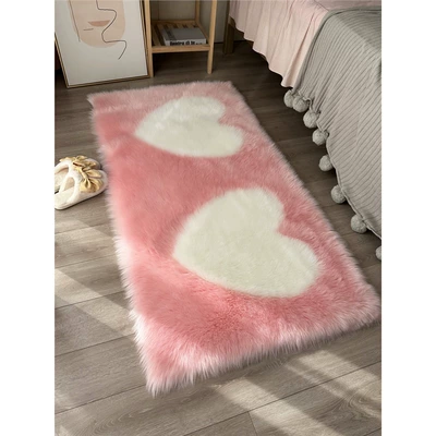 Imitation Wool Bedside Carpet Pink: Car Carpet