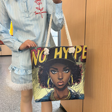 百搭实用多功能拉链手提包 可折叠沙滩包 创意新款卡通印花单肩包