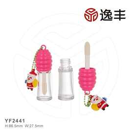 可爱蜂窝造型盖圣诞老人挂件带吊环唇彩瓶唇蜜管唇釉管逸丰工厂