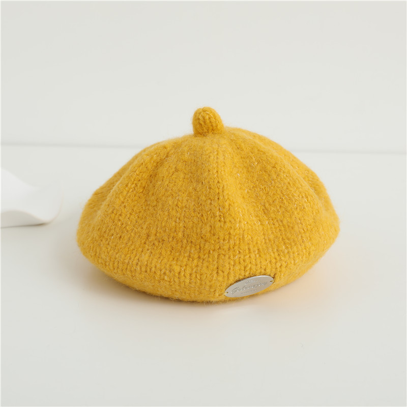 Unisex-Kindermützen Herbst/Winter Flut Unifarbene Künstlermützen Retro-Baskenmützen für Jungen und Mädchen_voghion.com