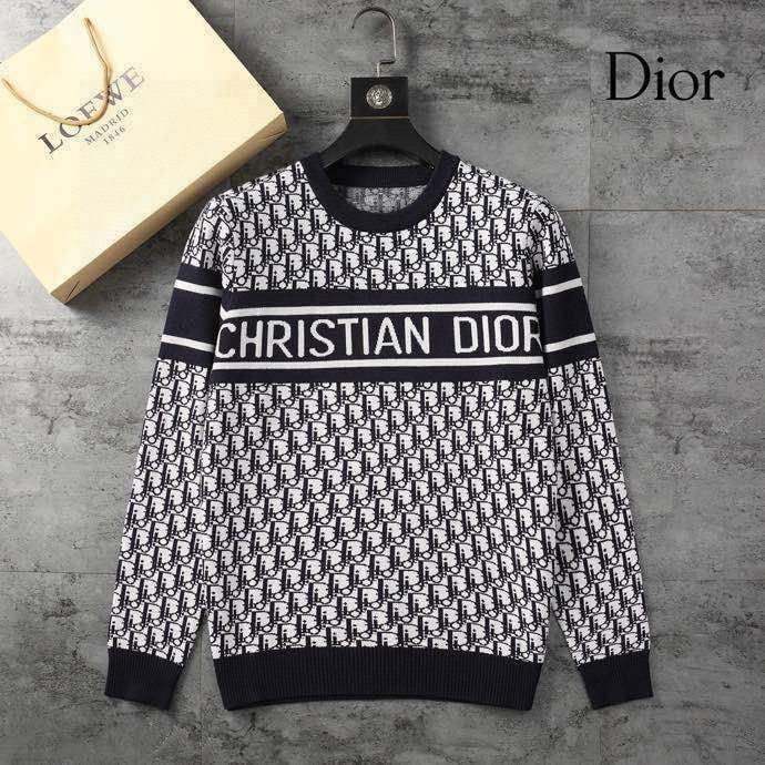Estación europea para 25 otoño y invierno lujo ligero nuevo estilo de letra D impresa de cuello redondo jersey suéter de punto para hombres y mujeres