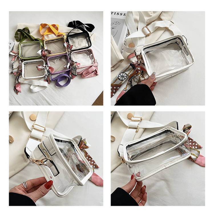 378g Weight Polyester Cotton Lining Material Zipper Closure Type Women's All Seasons Pvc Streetwear Square Bag