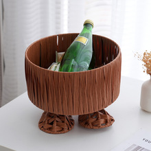 桌面摆件大脚丫打包带编织收纳筐饰品家居零食收纳盒玄关收纳整理