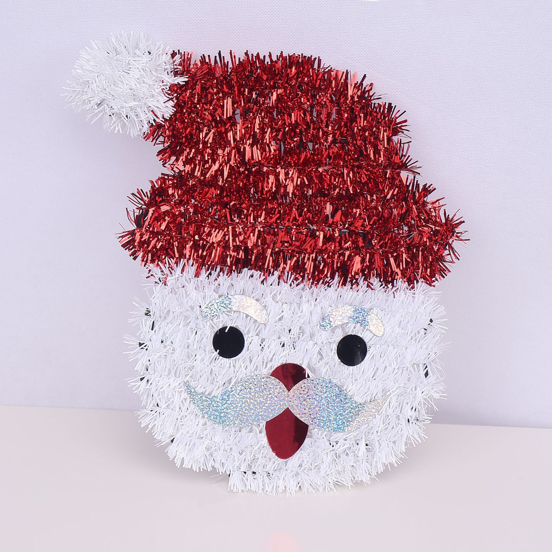 Decoración de Navidad Árbol de Navidad Colgante de Santa Claus Colgante de lentejuelas Colgante de copo de nieve plateado Calcetines de Navidad Sombrero de Navidad