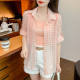 Sun Protection Clothing 2024 New Summer Loose Versatile Thin Breathable Long-sleeved Plaid Shirt Cardigan Mid-length Outwear for Women