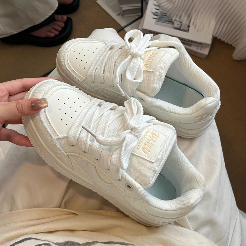 复古ins风女鞋小众白色学院滑板鞋新款小白鞋百搭情侣鞋子休闲鞋|undefined
