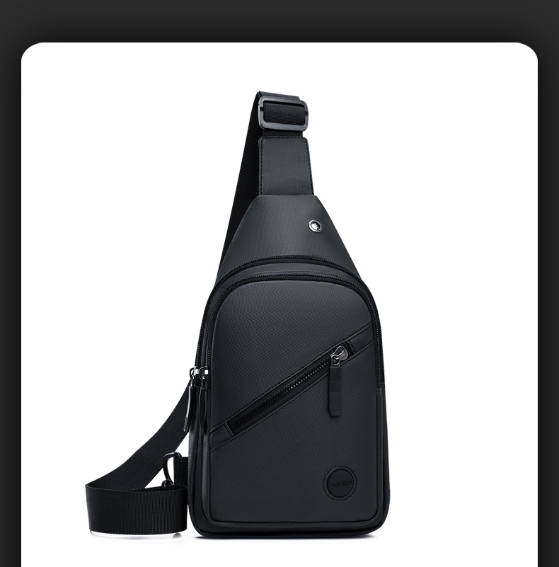 New water-repellent leather film chest bag for men, large-capacity multi-layer adjustable shoulder strap crossbody bag for cross-border use undefined