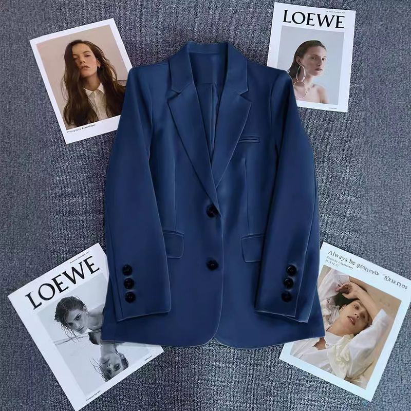 2024 Women's Suit Business Attire Formal Wear Female College Student Interview Work Suit Black Jacket Patchwork Design