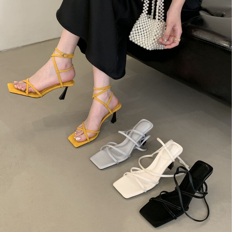 2025 Spring and Autum New High-Heeled Shoes, Wrist Strap Roman Sandals, Women's Stiletto High-Heeled Ladies' Sandals