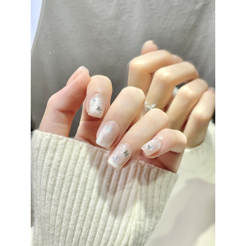 Purely Handmade Phototherapy Manicure Replica Romantic Brother-free Design Wearable Nails Autumn and Winter Milk Tea Color Ceramic Cat Eye Champagne Diamonds Purely Handmade Phototherapy Manicure Replica Romantic Brother-free Design Wearable Nails Autumn and Winter Milk Tea Color Ceramic Cat Eye Champagne Diamonds