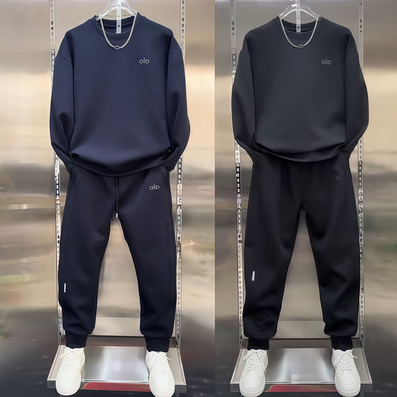 Spring and Autumn Men's Sports Suit Heavyweight Air Cotton High-End Sweatshirt Casual Pants Two-Piece Sportswear Set for Men Spring and Autumn Men's Sports Suit Heavyweight Air Cotton High-End Sweatshirt Casual Pants Two-Piece Sportswear Set for Men