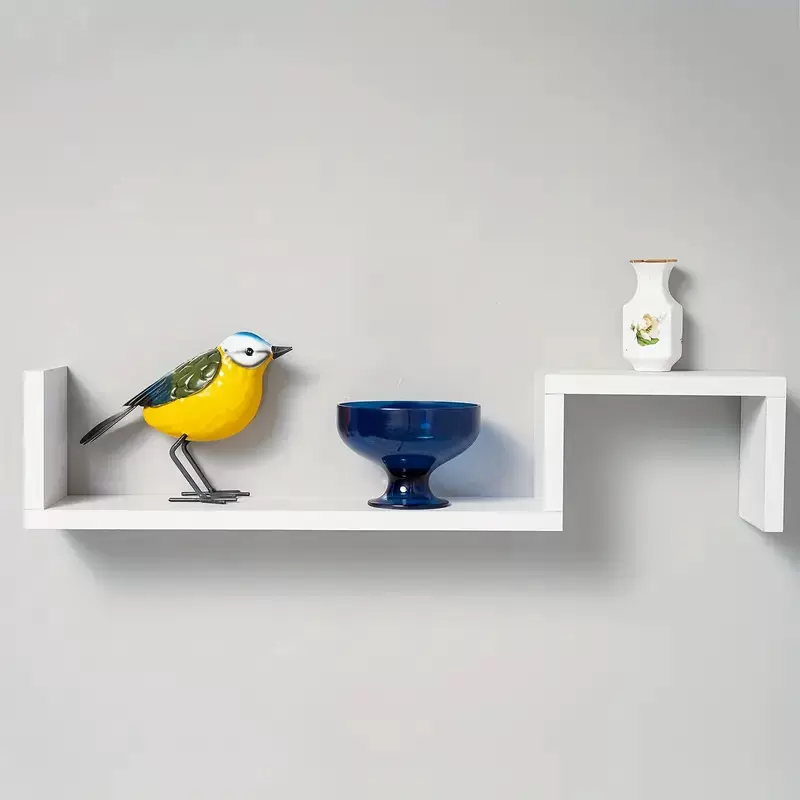 定制免打孔S型墙上装饰收纳置物架家用客厅摆件壁挂简约卧室搁板