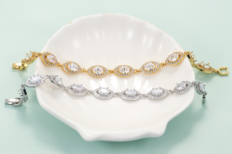 Bracelets Classification Anniversary, Business, Travel Occasion New Full-row Diamond Copper Gold-plated Inlaid Zircon Bracelet