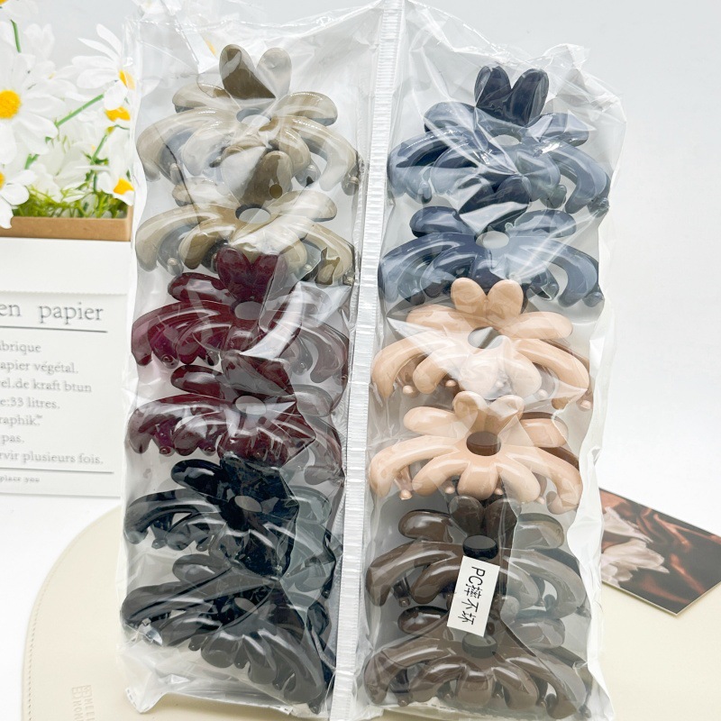 Pinza de pelo grande de plástico con diseño de PC, color té con leche, para mujer, estilo coreano, versión coreana, accesorios de tienda de dos yuanes. image 21