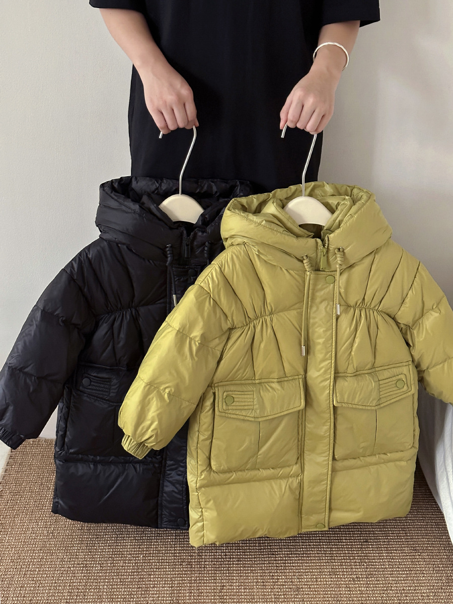 Nueva chaqueta de plumón de pato blanco de longitud media para niños, gruesa, de otoño e invierno, informal, al por mayor.