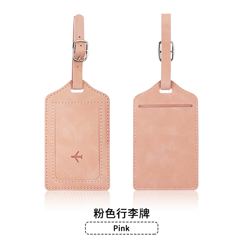 Etiqueta de equipaje rosa