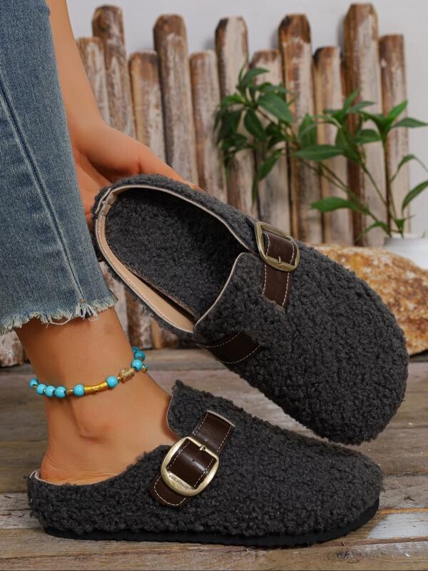O 76571 Women's Lamb Fur Warm Mule Shoes