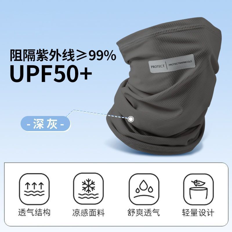 Máscara de protección solar de seda de hielo de verano para mujer, protección UV, bufanda de ciclismo, máscara larga, protector de cuello, máscara facial, toalla facial, hombre