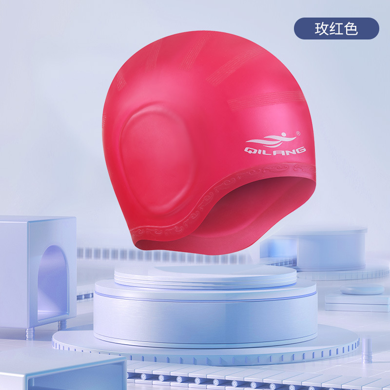 Gorros de nadador de ondas de alta calidad, gorras de nadador de silicona para adultos impermeables, gorras de nadador de silicona de cabello largo, fabricantes al por mayor