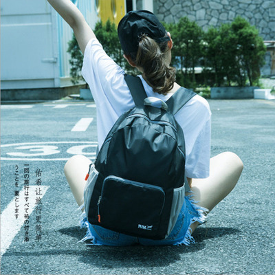 韩版旅行背包学生书包时尚户外可折叠双肩包背包可定制|ms