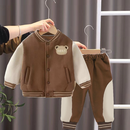 Baby Autumn Set 2024 New Men's Spring and Autumn Two-Piece Outfit 0-1-5 Years Old Trendy Children's Clothing