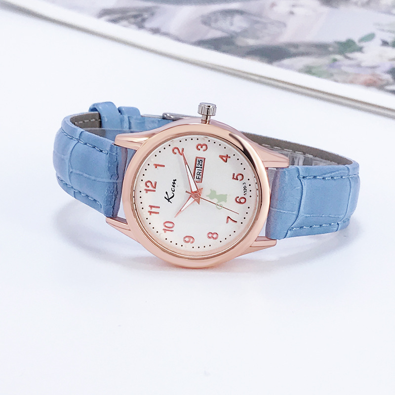 Card Enigma Civil Servant Examination Special Watch Women's Personality Simple Fashion Luminous Double Calendar Waterproof Quartz Student Watch