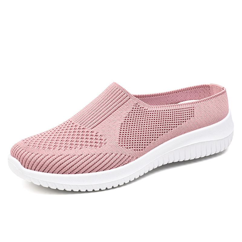 Zapatos de mujer 2024 nuevos zapatos de tela transfronterizos de talla grande zapatos de mujer de comercio exterior zapatos tejidos voladores transpirables zapatos casuales de fondo suave zapatos de mamá
