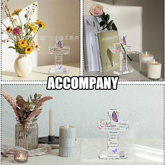 跨境亚马逊新品热卖款十字架造型亚克力节日礼物桌面装饰摆台礼品