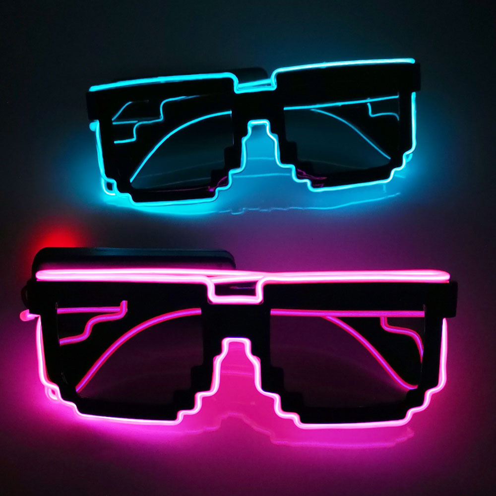 Mosaico gafas luminosas LED inalámbrico disco flash gafas de bola gafas luminosas LED sílaba eléctrica