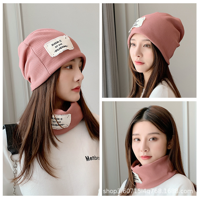 秋冬保暖百搭围脖扭扭帽女新款多功能百搭围巾围脖堆堆帽女包头帽