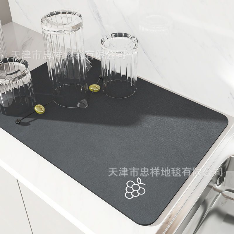 Mesa de cocina minimalista moderna absorbente de secado rápido estera de mesa de fácil cuidado estera de drenaje de barro de diatomeas resistente a las manchas resistente al desgaste del hogar