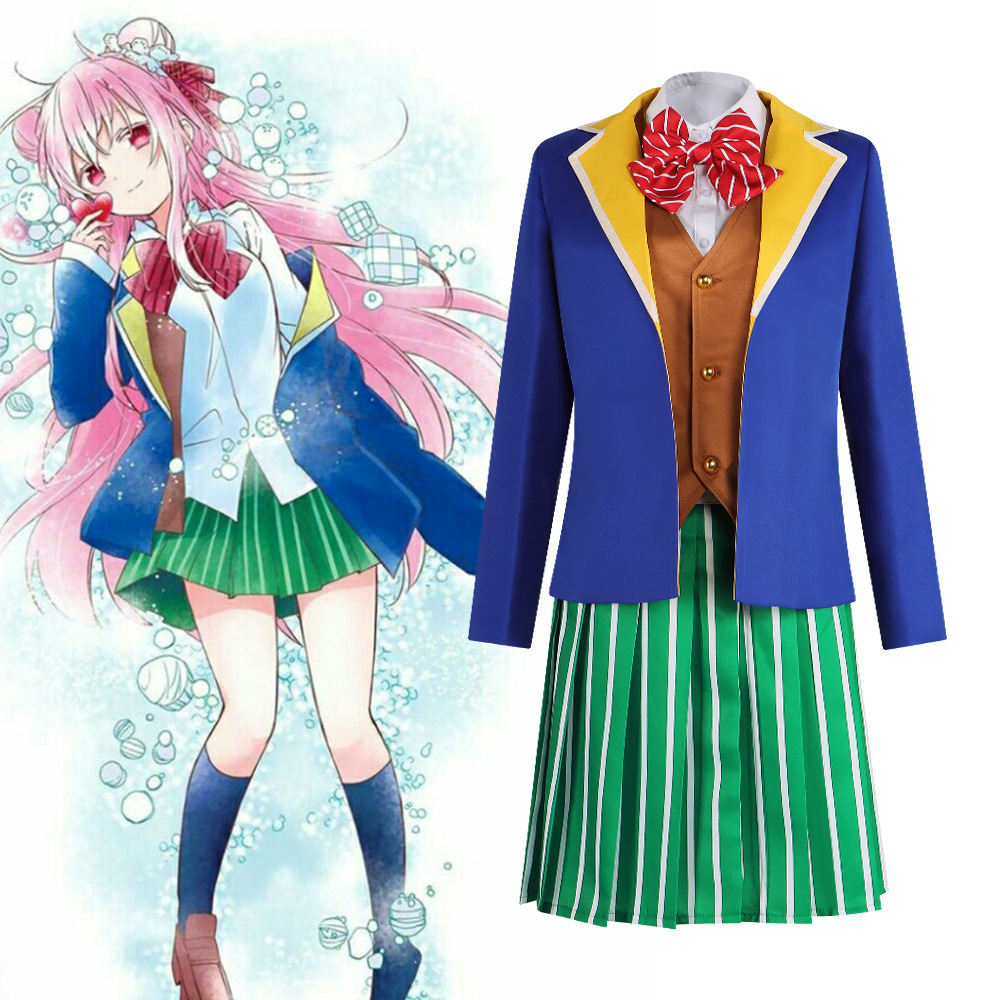 Happy Sugar Life Cosplay Costume: Kasuga Salt Uniform Costume for Stage Performance