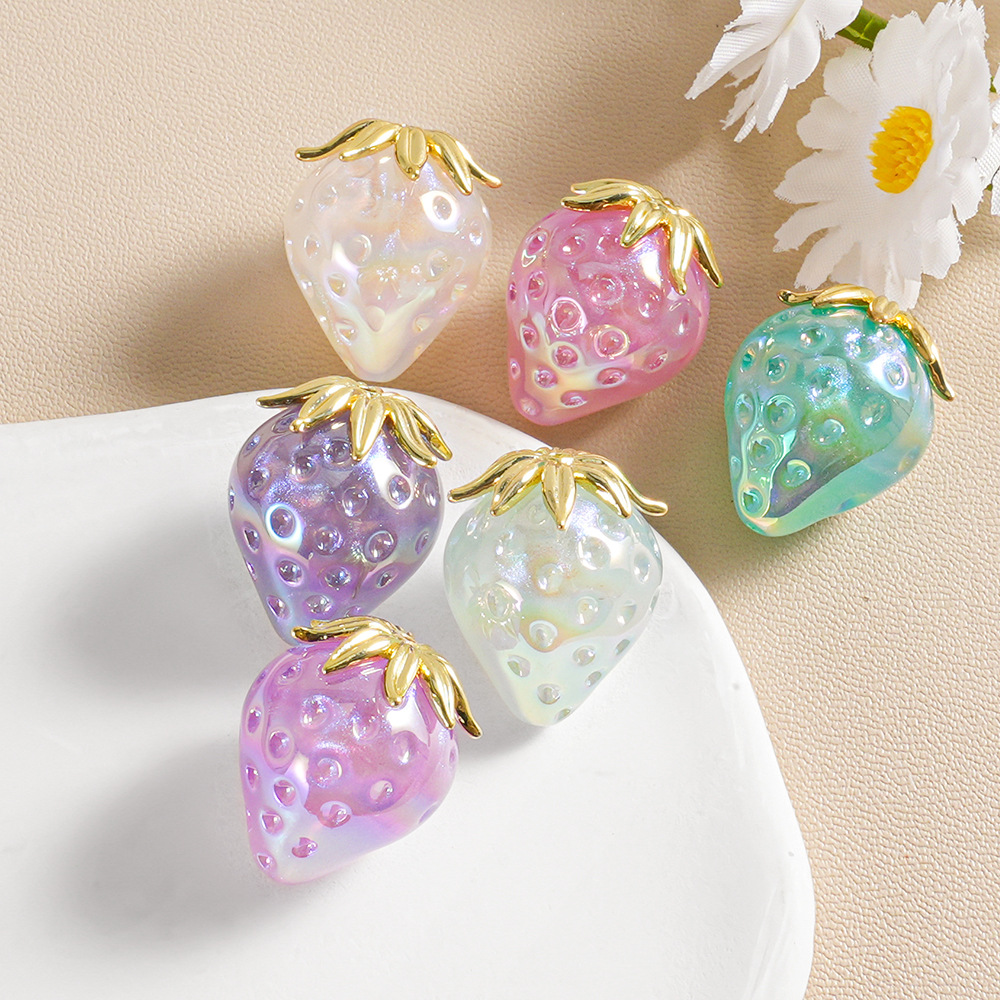 Nuevo colgante de fresa Ice Beauty de Heidi, cadena para teléfono, llavero, colgante DIY, materiales para accesorios de joyería
