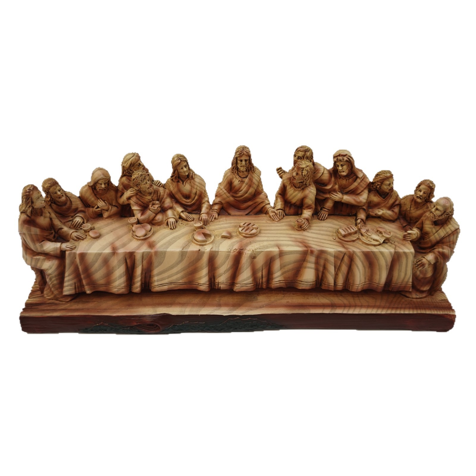 Transfronterizos nuevos adornos de resina decoración de la última cena figura de madera 33cm estatuas adornos de Navidad