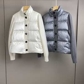 南油篙品2025秋冬新款LP羊绒拼接鹅绒立领时尚休闲气质保暖羽绒服