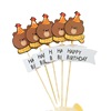 Korean -style bear birthday cake plug -in net red ins Creative birthday laughing face flagpack party birthday decoration plug -in