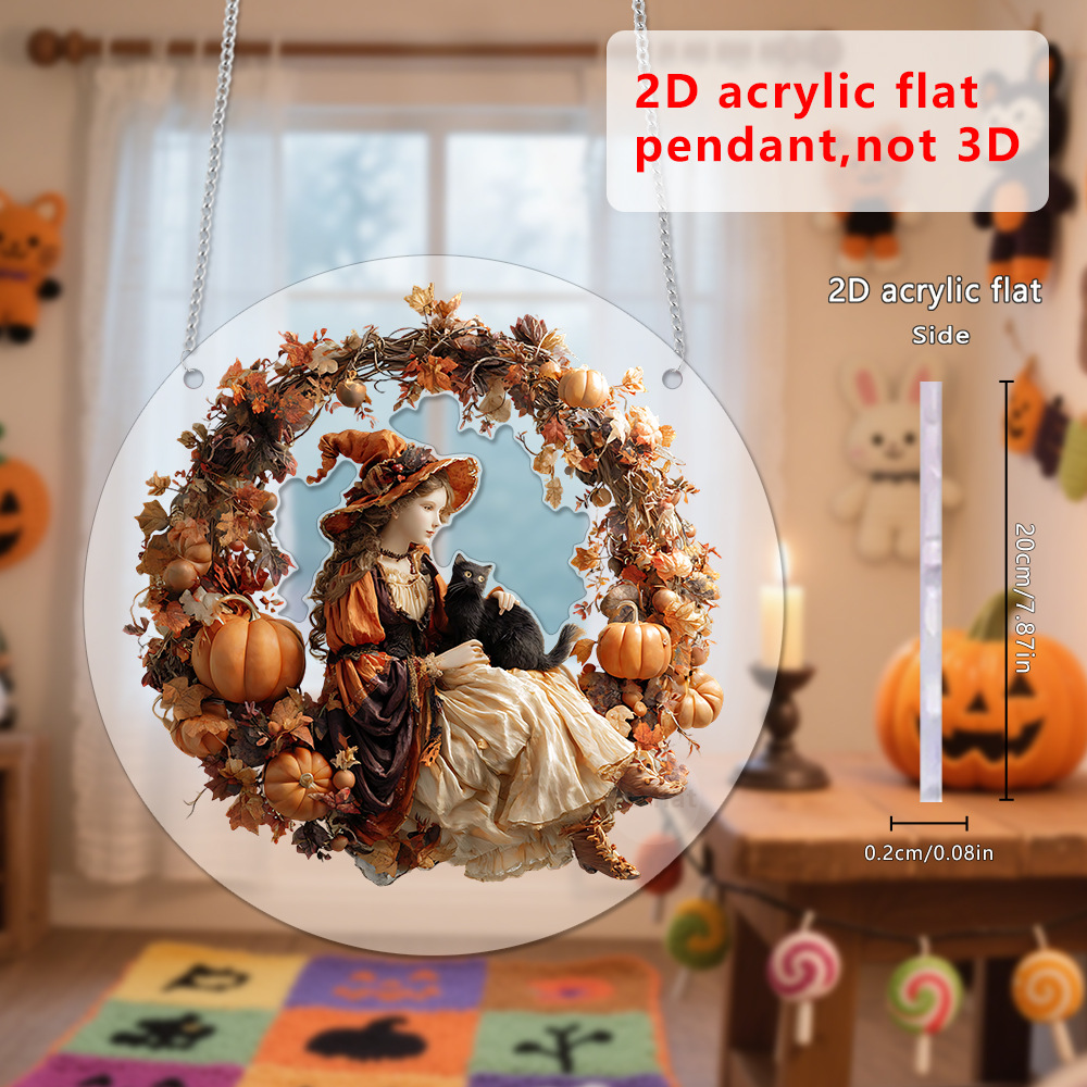 Guirnaldas de Halloween hadas y criaturas combo acrílico festivo 2D decoración de porche listado ventanas