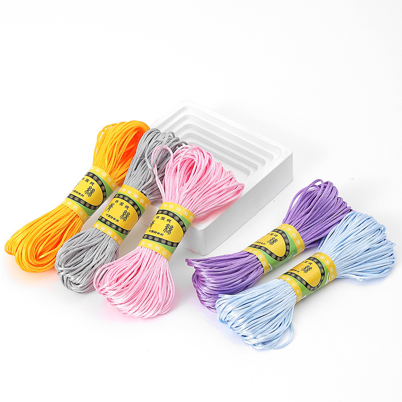 Chinese knot line 7 line 20 m/tie 1.5mm red rope color diy handmade braided rope Chinese knot wire Jade line Chinese knot line 7 line 20 m/tie 1.5mm red rope color diy handmade braided rope Chinese knot wire Jade line