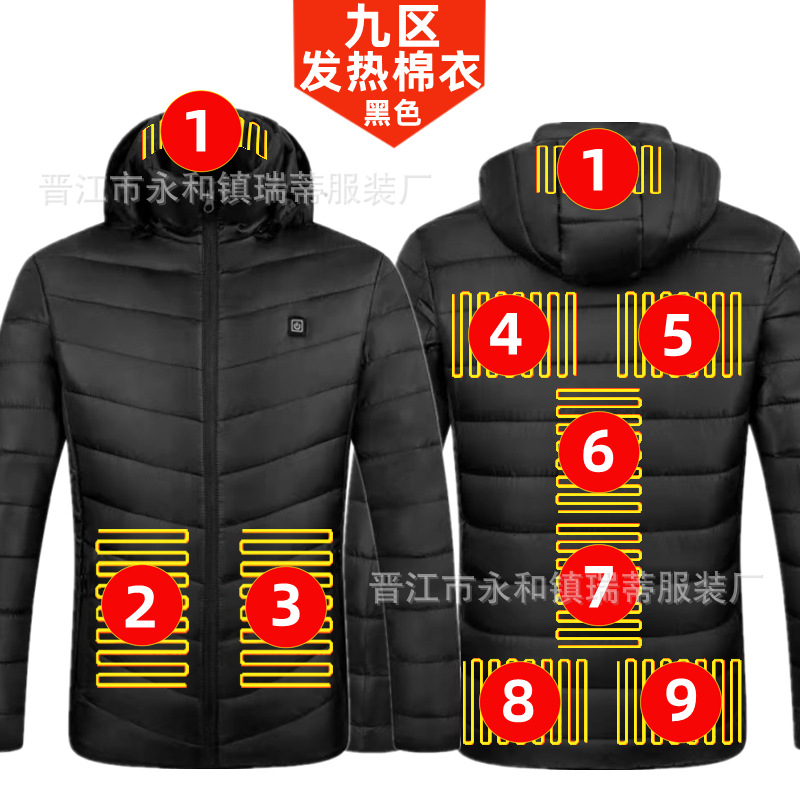 Chaqueta Térmica Acolchada de 4 Controles de Poliéster para Mantenerse Caliente en Invierno