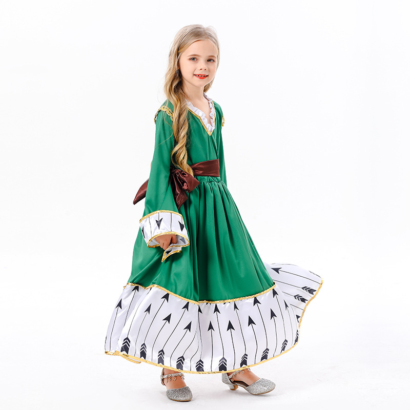 亚马逊跨境万圣节cos服儿童cosplay射手公主裙化妆派对舞台表演服