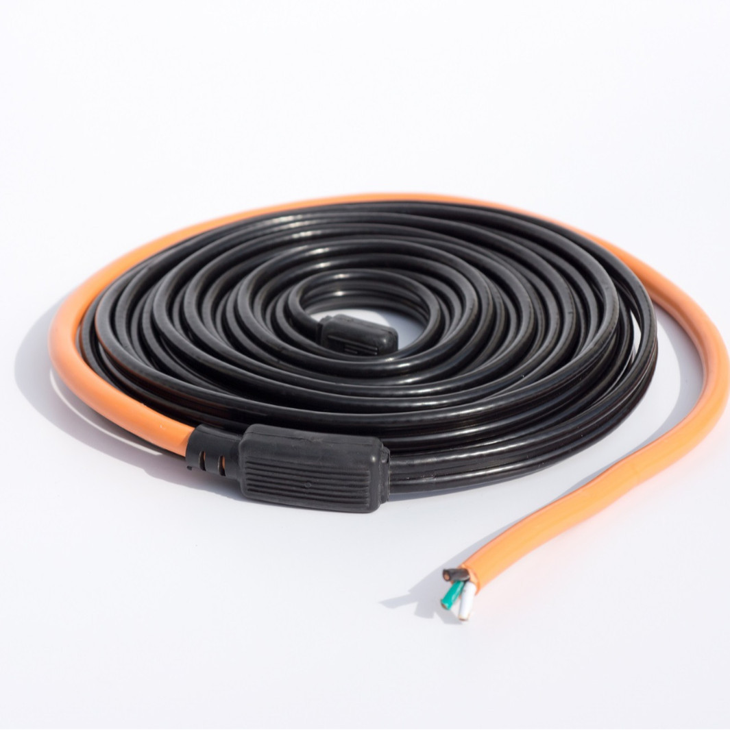 户外用PVC欧式插头水管加热电缆 欧插水管防冻电缆1M