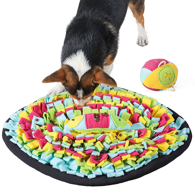 Interactive Pet Sniffing Mat Cartoon Dog Plaything Educational Food Hiding Training Toy Seven Color Eye Mat Stress Relief Supplies_voghion.com