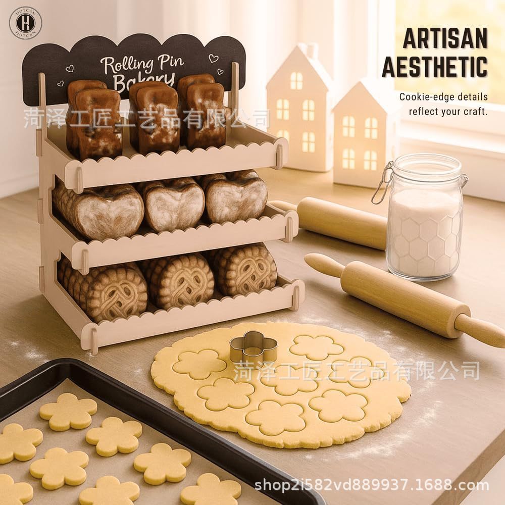 Wooden Greeting Card Display Rack Ladder Biscuit Dessert Storage Rack Splicing Desktop Cosmetics Storage Rack